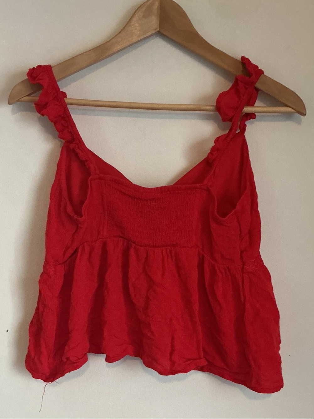 Hot Topic Red Ruffle-Strap Tie-Front Camisole - Picture 4 of 6